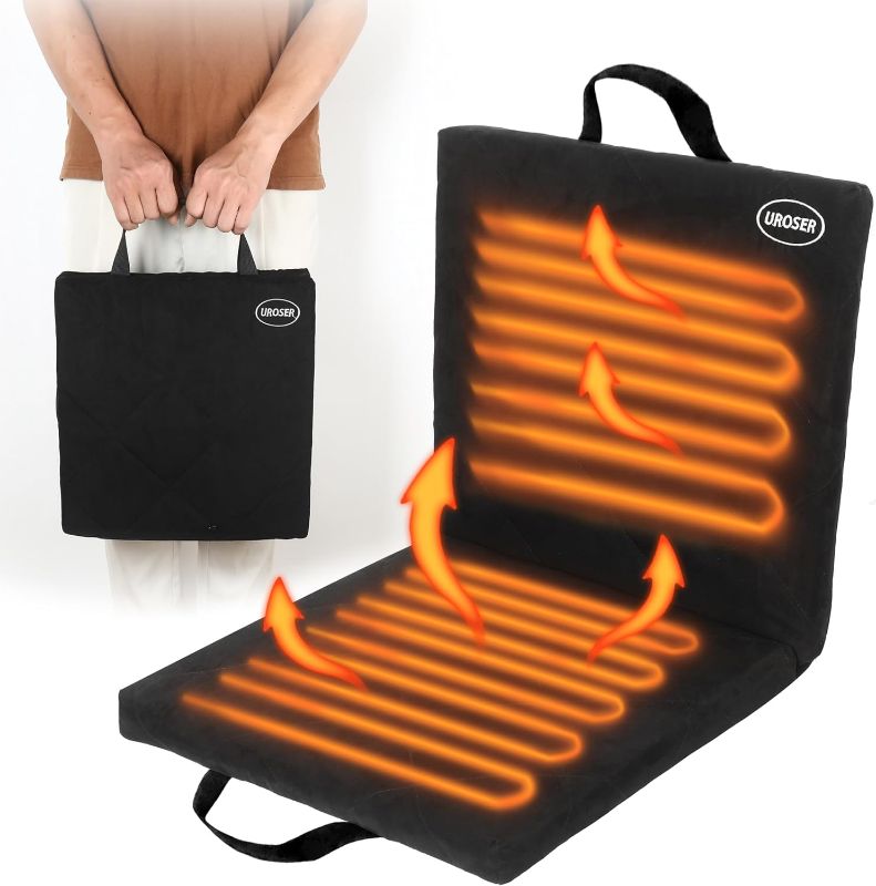Photo 1 of  2023 Upgraded Thicken Portable Heated Seat Cushion,?No Power Bank?16IN Heating Seat Cushion With Handle for Office and Home, 3 Heating Levels, USB Power Foldable Heated Stadium Seats 