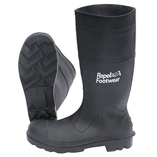 Photo 1 of Galeton 11578-12 Repel Footwear Economy 15" PVC Waterproof Boots with Plain Toe, Size 12, Black