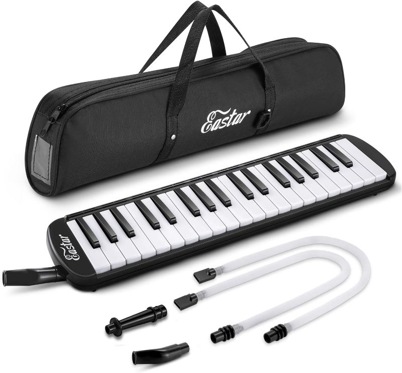 Photo 1 of  Eastar 37 Key Melodica Instrument with Mouthpiece Air Piano Keyboard,Carrying Bag Black 