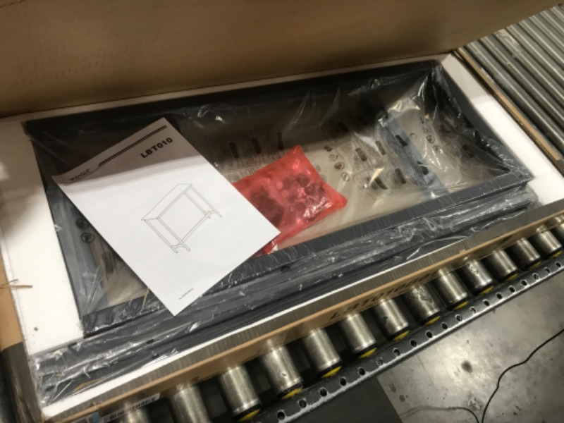 Photo 1 of VASAGLE Bar Table, Narrow Long Bar Table, Kitchen Dining Table, High Pub Table, Sturdy Metal Frame, Industrial Design, Rustic Brown and Black ULBT10X