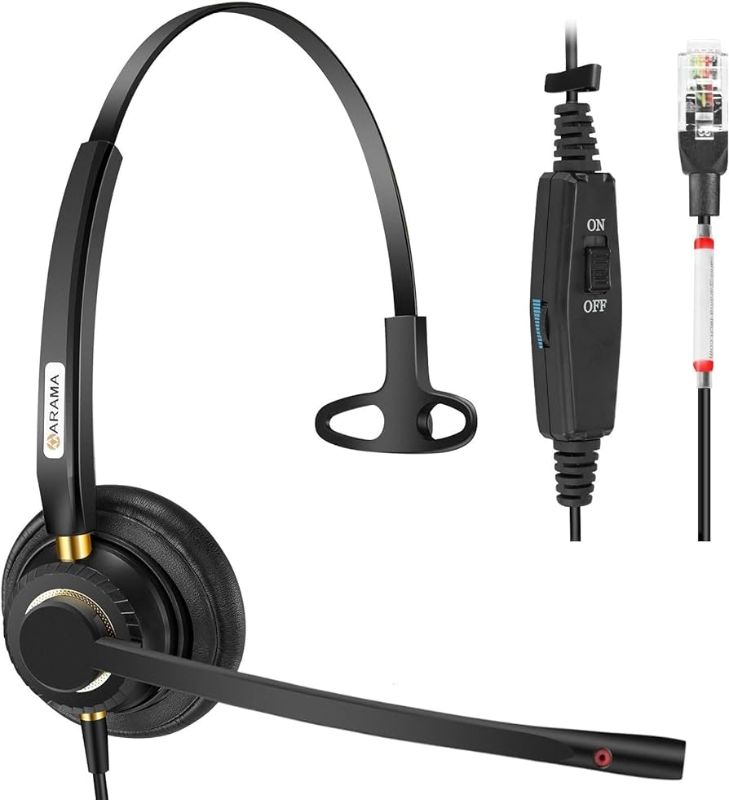 Photo 1 of Arama Cisco Phone Headset with Noise Canceling Microphone Mute Switch Telephone Headset 