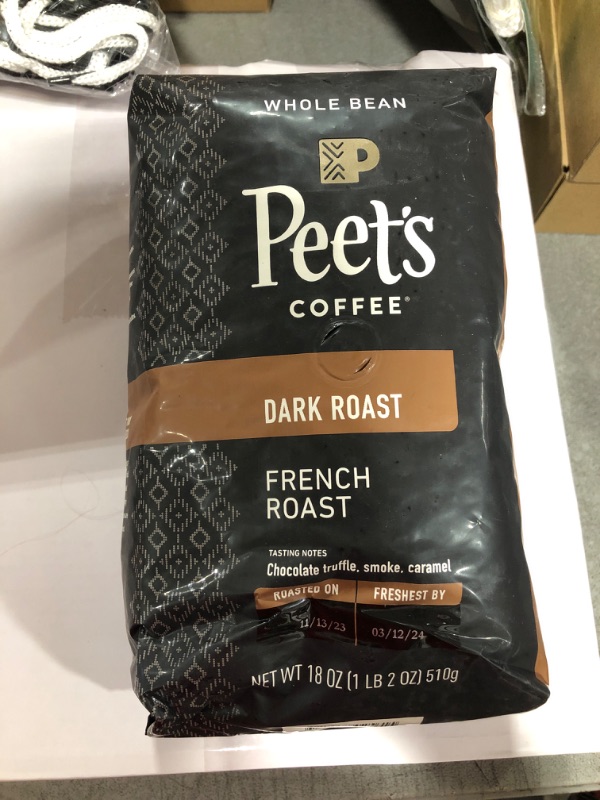 Photo 2 of Peet's Coffee, Dark Roast Whole Bean Coffee - French Roast 18 Ounce Bag French Roast 18 Ounce (Pack of 1)Best By March 12 2024