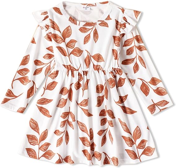 Photo 1 of PATPAT Toddler Girl Clothes Toddler Girl Animal Unicorn Butterfly Print Long Sleeve Dress 5-6T