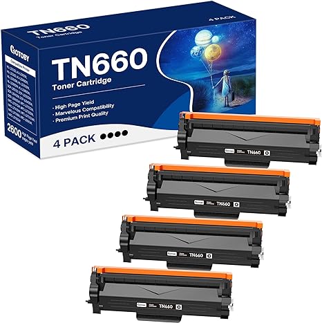 Photo 1 of Limited-time deal: GOTOBY Compatible Toner Cartridge Replacement for Brother TN660 TN-660 TN630 High Yield to use with HL-L2380DW HL-L2320D HL-L2340DW DCP-L2540DW MFC-L2700DW MFC-L2720DW Printer (Black, 4 Pack) 