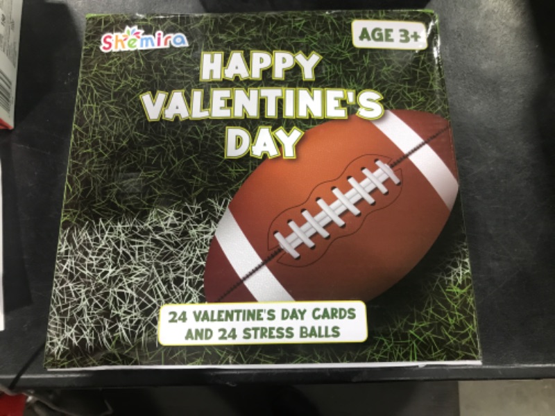 Photo 2 of 24 Pack Valentine's Day Cards for Kids with Squeeze Footballs, Valentines Cards for Kids Classroom Gift Exchange, Valentine's Gifts for Kids, Stress Relief Foam Balls for Valentine's Party Favors