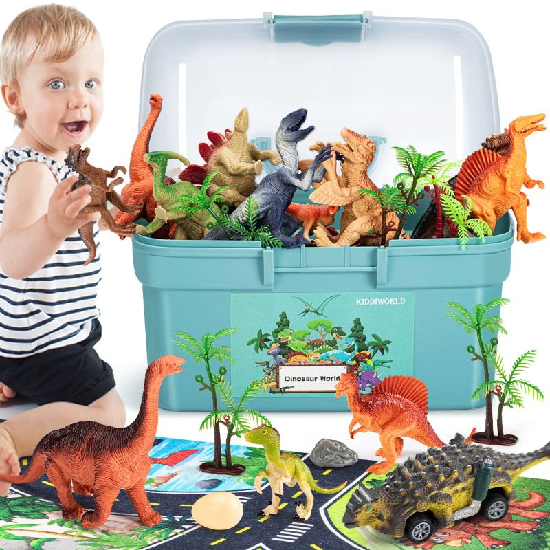 Photo 1 of Dinosaur Toys for 3 4 5 Year Old Boys Birthday Gifts, for Kids 3-5-7, Dino Figures Activity Play Mat Easter Gifts for Girls Toddler Toys Age 2-4