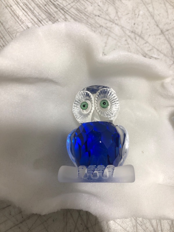 Photo 2 of Owl Figurines,Cystal Figurines for Home Decor,Glass Animals,Collectible Figurines Gift for Women Mothers Day Birthday(Blue)