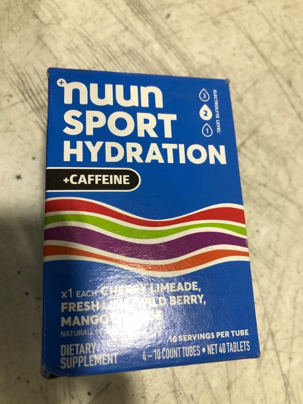 Photo 2 of Nuun Sport + Caffeine: Electrolyte Drink Tablets, Mixed Flavor Box, 10 Count (Pack of 4) Mixed flavors 10 Count (Pack of 4)