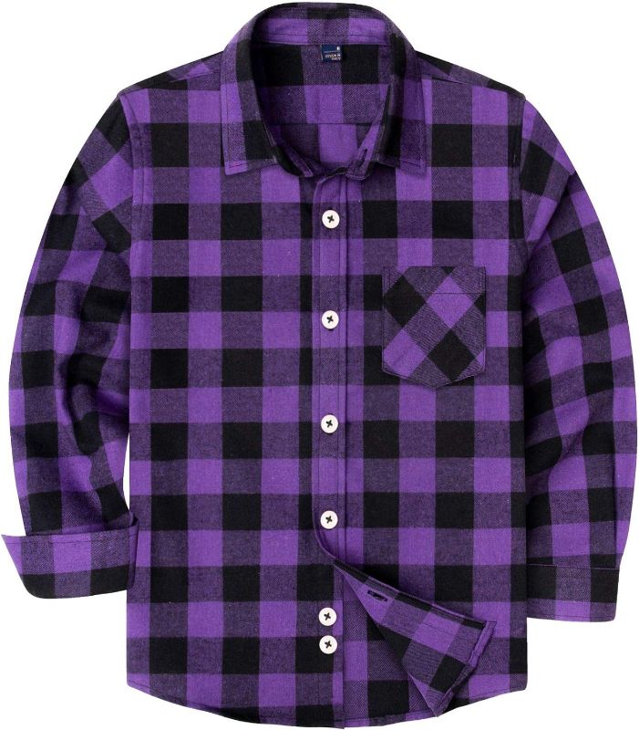 Photo 1 of siliteelon Toddler Baby Boys Plaid Flannel Shirt Long Sleeve Button Down Shirts 12-13Y
