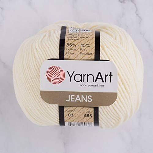 Photo 1 of 55% Cotton 45% Acrylic YarnArt Jeans Sport Yarn 1 Skein/Ball 50 gr 174 yds (3)