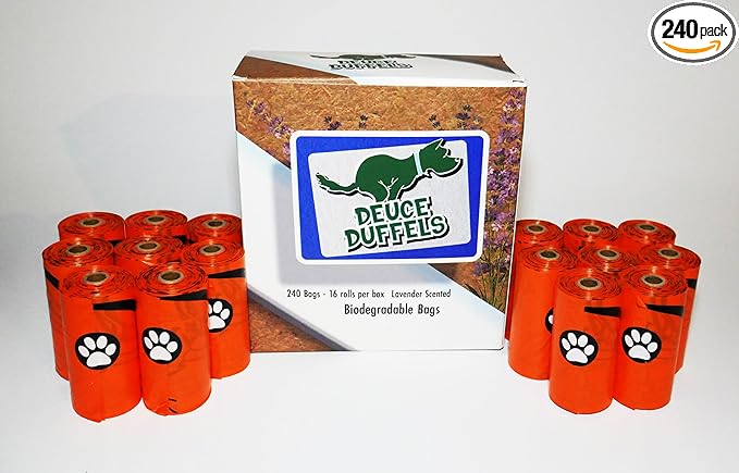 Photo 1 of Deuce Duffels Dog Poop Bags - Leak-Proof and Extra - Thick Pet Waste Bags for Big and Small Dogs - Refill Rolls - Lavender Scented - 240 Count