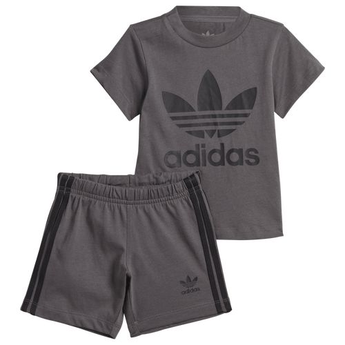 Photo 1 of Adidas Originals Boys Adidas Originals Short/T-Shirt Set - Boys' Toddler Grey/Black Size 3T