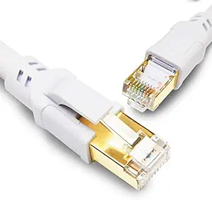 Photo 1 of Cat 8 Ethernet Cable 65 ft High Speed 40Gbps 2000Mhz Internet Patch Cable Cord, Heavy Duty 26AWG Shielded Cat8 LAN Network Cable with RJ45 Connector for Router, Modem, Gaming Cat8 - 65ft ROUND 