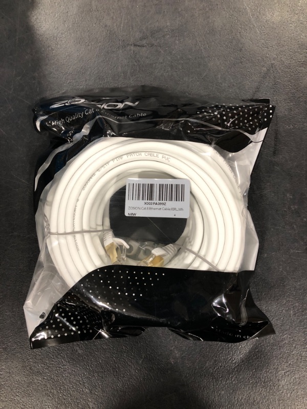 Photo 2 of Cat 8 Ethernet Cable 65 ft High Speed 40Gbps 2000Mhz Internet Patch Cable Cord, Heavy Duty 26AWG Shielded Cat8 LAN Network Cable with RJ45 Connector for Router, Modem, Gaming Cat8 - 65ft ROUND 