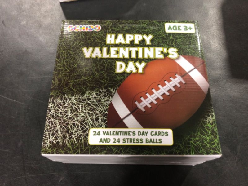 Photo 2 of Valentine's Day Cards for Kids,24 Pack Valentine's Greeting Cards with Sports Stress Balls Kits,for School Classroom Prizes ,Valentine Gifts Exchange ,Valentines Party Favors for Boys Girls