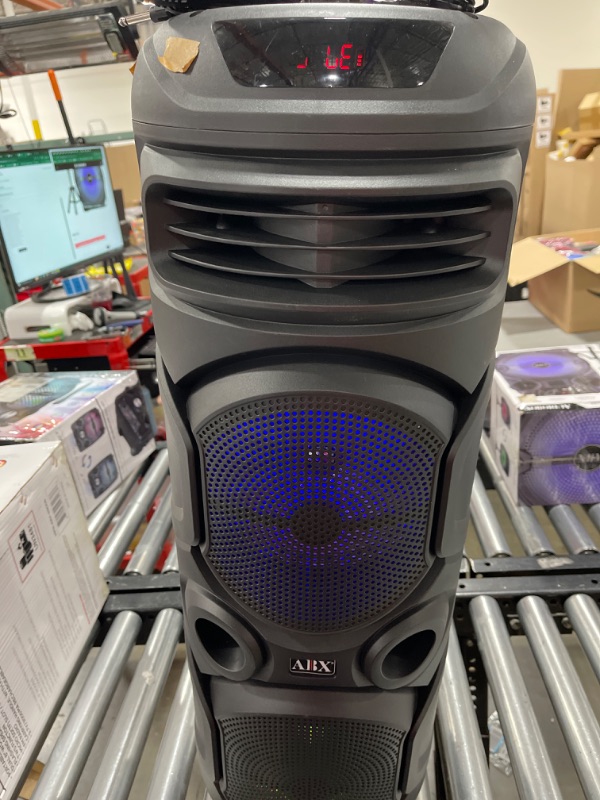 Photo 3 of Audiobox Dual 8" Portable Party PA Speaker P/N ABX-2900R LED Lit RGB 32"Tall