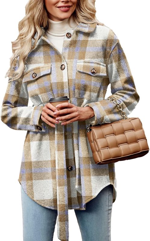 Photo 1 of PRETTYGARDEN Women's Fall Fashion Winter Trench Coats Lapel Button Down Peacoat Belted Outerwear Casual Jackets 