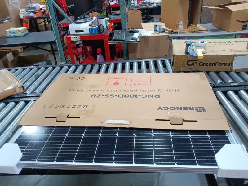 Photo 2 of Renogy Solar Panel 100 Watt 12 Volt with Mounting Z Brackets High-Efficiency Monocrystalline PV Module Power Charger for RV Marine Rooftop Farm Battery and Other Off-Grid Applications 100W+1 Set Z Brackets One Only *