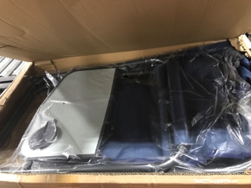 Photo 1 of Yestomo Directors Chair, Camping Chairs for Adults, Heavy Duty Camping Chairs with Side Table, Lawn Chairs with Side Pockets Carry Straps Dark Blue/Grey