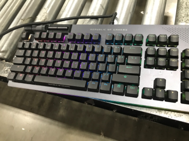 Photo 2 of ASUS ROG Strix Flare II Animate 100% RGB Gaming Keyboard - Hot-swappable, ROG NX Brown Tactile Switches, Customizable LED Display, PBT Keycaps, Acoustic Dampening Foam, Media Controls, Wrist Rest