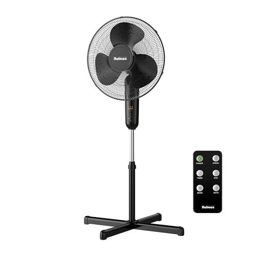 Photo 1 of HOLMES 16" Digital Stand Fan, 80° Oscillation, 3 Speeds, 3 Modes, 7.5 Hour Timer, Adjustable Height, 30° Adjustable Head Tilt, Ideal for Home, Bedro
