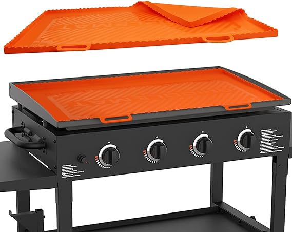 Photo 1 of 36" Silicone Griddle Mat for Blackstone, Blackstone Gill Mat, Heavy Duty Food Grade Griddle Mat Cover, Protect Your Griddle from Dirt & Rust All Year Round (Orange)
