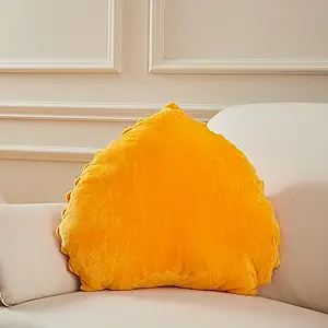 Photo 1 of Ailive 20In Yellow Heart Leaf Shaped Decorative Throw Pillow Reading Pillow Accent Pillow Lumber Support Pillow for Bed Couch Chair Pillow Cushion for Office Desk Chair Gaming Chair