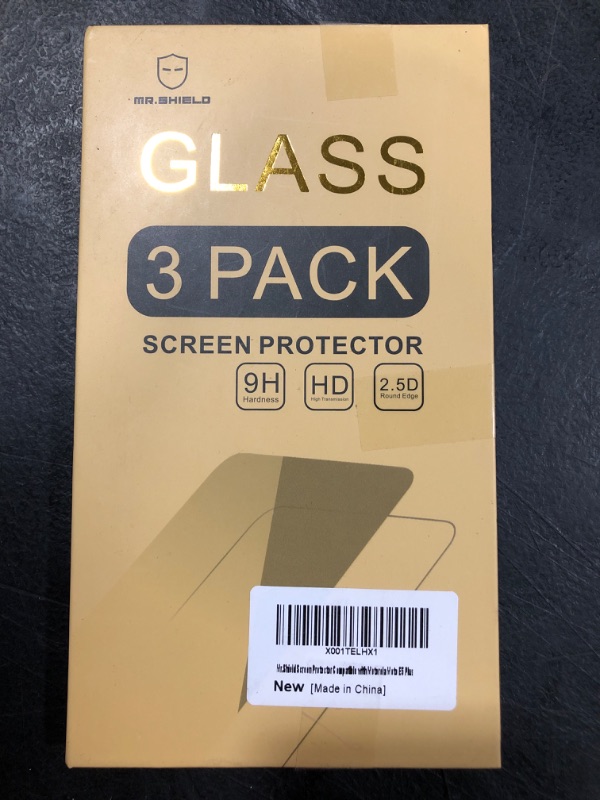 Photo 1 of Mr.Shield [3-PACK] Designed For Motorola Moto E5 Plus [Shorter fit for case version] [Tempered Glass] Screen Protector [Japan Glass With 9H Hardness] with Lifetime Replacement