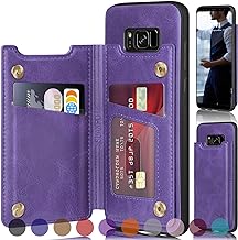Photo 1 of SUANPOT?RFID Blocking for Samsung Galaxy S8+/S8 Plus 6.2' Wallet case with Credit Card Holder,Flip Book PU Leather Phone case Cover Cellphone Women Men for Samsung S8+ case (Purple)