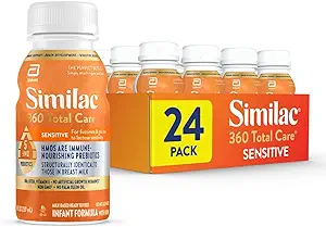 Photo 1 of Similac 360 Total Care Sensitive Infant Formula for Fussiness & Gas Due to Lactose Sensitivity, Has 5 HMO Prebiotics, Non-GMO, ‡ Baby Formula, Ready to Feed, 8-fl-oz Bottle, Pack of 24 expiration date 02/01/2025