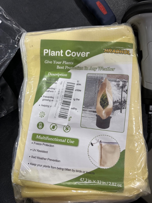 Photo 2 of Plant Covers Freeze Protection Bags 47.2×32in/2.82oz, Resuable Frost Blankets Cloths for Outdoor Plants with Drawstring Zipper Thickened Plant Tree Covers for Winter Tree Protectors 2 Packs