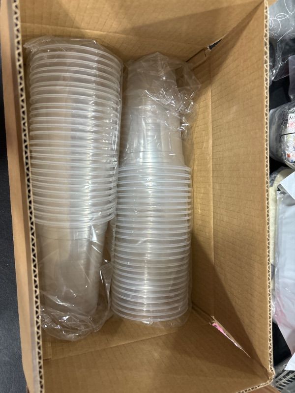 Photo 2 of [500 Pack - 9 oz.] Clear Disposable Plastic Cups - Cold Party Drinking Cups 9 oz. 500 - Clear