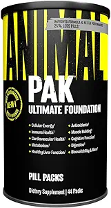 Photo 1 of Animal Pak - Convenient All-in-One Vitamin & Supplement Pack - Zinc, Vitamins C, B, D, Amino Acids and More - Sports Nutrition Performance Mulitvitamin for Women & Men - Updated Version - 44 Count 44 Count (Pack of 1)