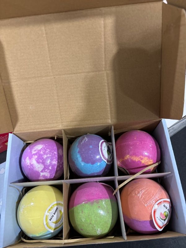 Photo 1 of 7 Oz Bath Bombs for Kids - with Surprise Toys Inside Pull-Back Car 6 Pack Natural Colorful Bath Bombs for Boys Girls with Animal Car Birthday Chirstmas Gift for Child