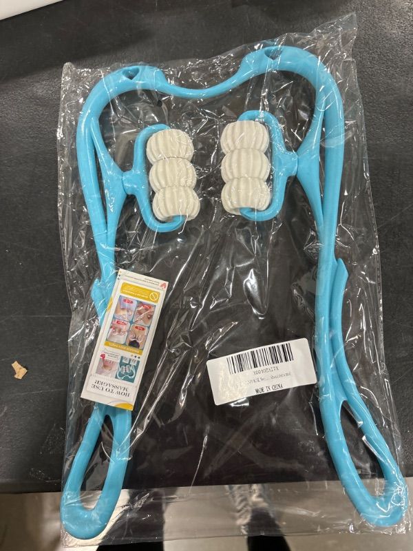 Photo 1 of CANDY RISE Neck Massager, Neck Massager with 6 Roller Balls for Pain Relief in Neck, Shoulders and Legs… Blue