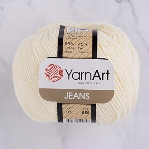Photo 1 of 55% Cotton 45% Acrylic YarnArt Jeans Sport Yarn 1 Skein/Ball 50 gr 174 yds (3) 