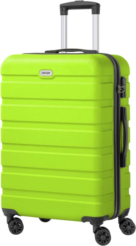 Photo 1 of AnyZip Luggage PC ABS Hardside Lightweight Suitcase with 4 Universal Wheels TSA Lock Checked-Medium 24 Inch Apple Green
