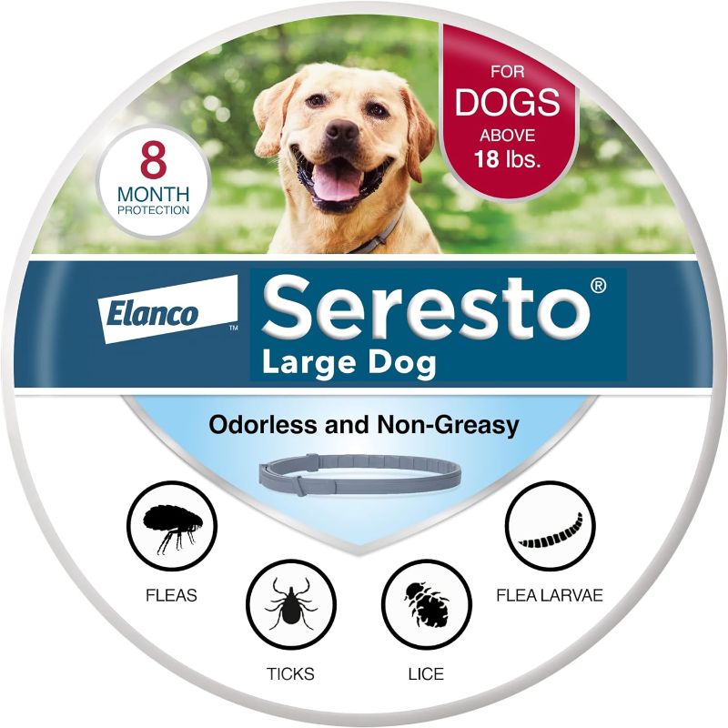 Photo 1 of Seresto Large Dog Vet-Recommended Flea & Tick Treatment & Prevention Collar for Dogs Over 18 lbs. | 8 Months Protection 1 Pack Large Dog Only