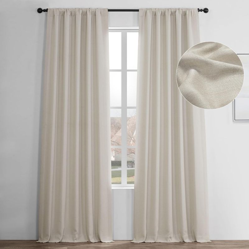 Photo 1 of HPD Half Price Drapes BOCH-LN185-P Faux Linen Room Darkening Curtains for Bedroom (1 Panel), 50 X 96, Birch 50 X 96 Birch