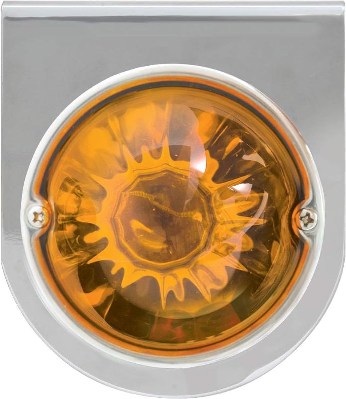 Photo 1 of GG Grand General 81564 Stainless Steel L Bracket with Light Amber Watermelon Glass Light, 1 Wire
