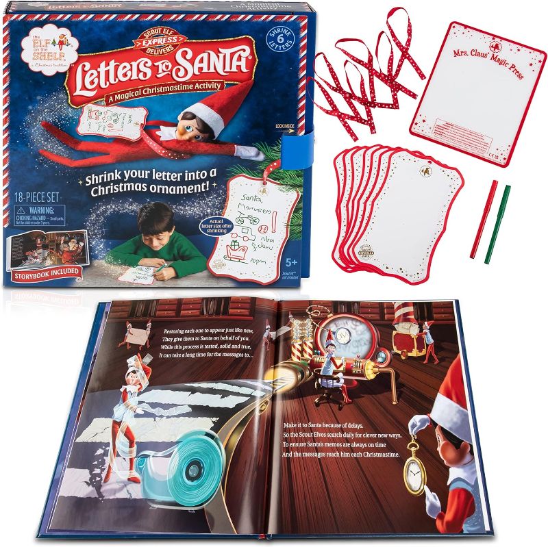 Photo 1 of The Elf on The Shelf: Letters to Santa - Send Shrinking Christmas Lists to Santa through your Elf- 18 Piece Gift Set Includes Magic X-mas Paper, Mrs Claus' Press, Ribbon Sashes, Markers, and Parchment
