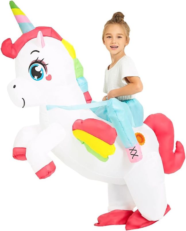Photo 1 of Unicorn Costume Inflatable Costume Kids Blow up Costumes Toddler Ride On Deluxe Halloween Costume Boy Girl