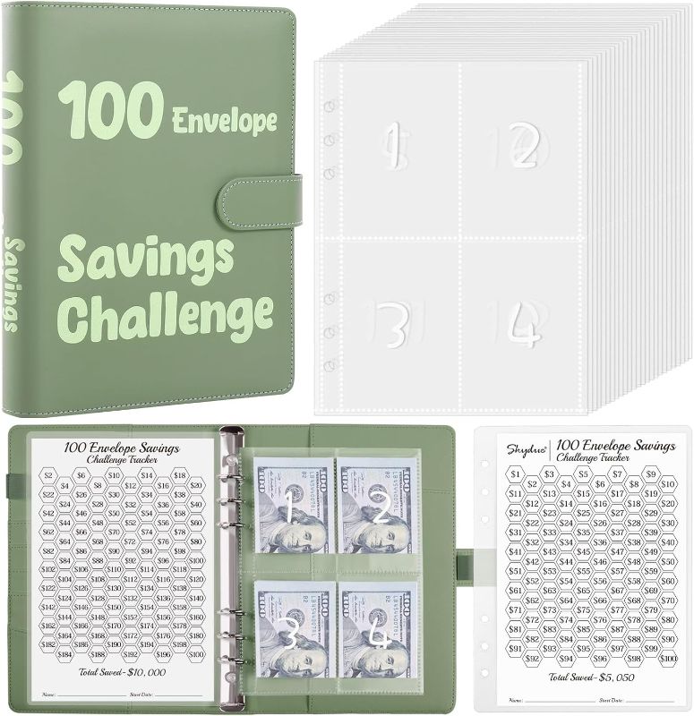 Photo 1 of 100 Envelopes A5 Money Saving Budget Binder with Cash Envelopes and Savings Challenges Book