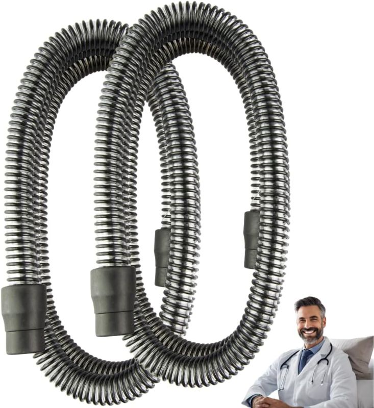Photo 1 of Sleep Habits 2-Pack 6ft Premium Black CPAP Tubes, Standard 19mm Hose and 22mm Connectors - No Kink, Universal Fit Replacement Hose for Comfortable Sleep - Durable Flexible Design for Restful Nights 