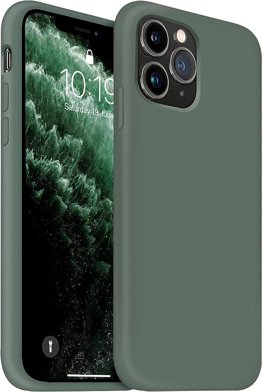 Photo 1 of  iPhone 11 Pro Case, Liquid Silicone Phone Case Compatible with iPhone 11 Pro 5.8 inch, Full Body Slim Soft Microfiber Lining Protective Case (Forest Green)
