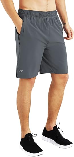 Photo 1 of Mens 9 Inch Lightweight Running Workout Shorts with Liner Loose-Fit Gym Shorts for Men with Zipper Pockets Size S 