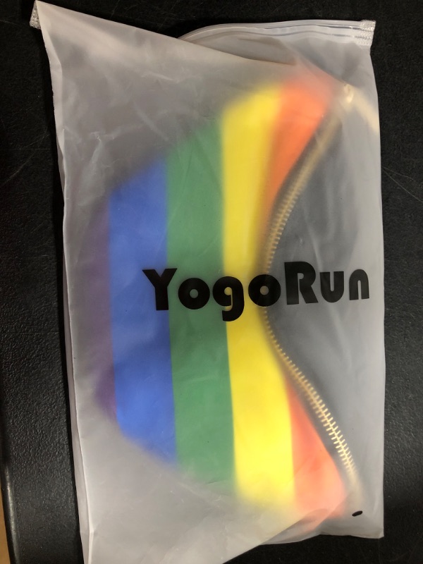 Photo 1 of YogoRun Small Fanny Pack Nylon Waist Pack Mini Belt Bag Crossbody bags for Women Beige Waist Bag Medium Rainbow Color