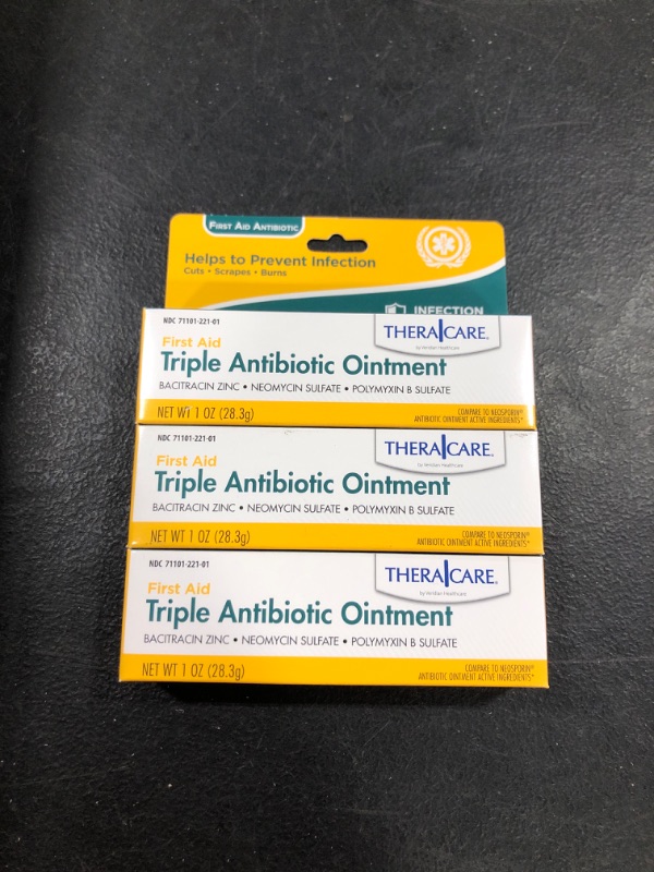 Photo 2 of Thera Care Triple Antibiotic Ointment | First Aid | Pain Relief + Infection Protection | 1.0 oz 3 packs