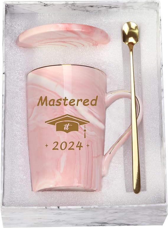 Photo 1 of Mastered it 2024 Gifts Mug, Graduation Gifts 2024, Mastered it 2024 Mug, Graduation Gifts for Women, Graduation Gifts for Masters College Graduates 14 Ounce Pink with Gift Box
