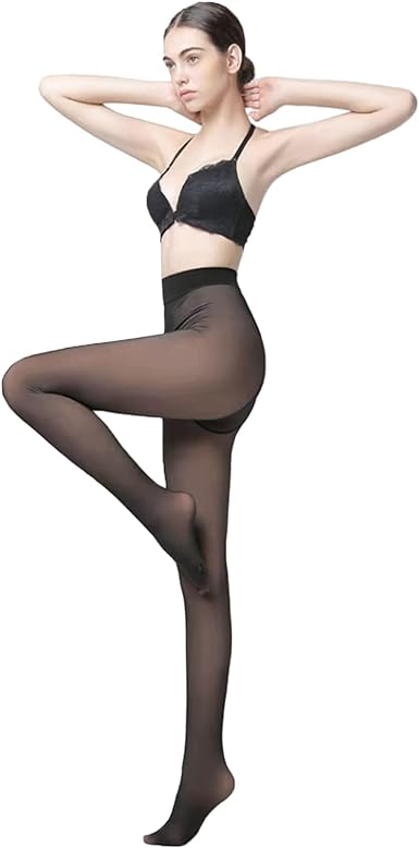 Photo 1 of S/M FLORENCE IISA Fake Translucent Warm Fleece Pantyhose for Women, Faux Translucent Fleece Lined Tights Women
